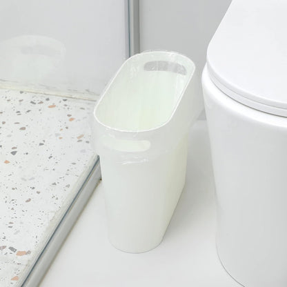 Small Trash Can, 3.5 Gallon Slim Garbage Can Plastic Waste Basket with Handles Container Bin for Narrow Spaces Bathroom, Bedroom, Kitchen, Office at Home, Black