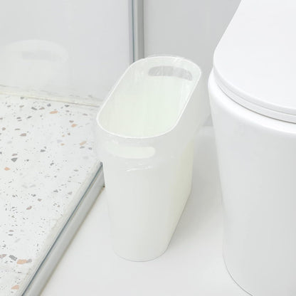 Small Trash Can, 3.5 Gallon Slim Garbage Can Plastic Waste Basket with Handles Container Bin for Narrow Spaces Bathroom, Bedroom, Kitchen, Office at Home, Black