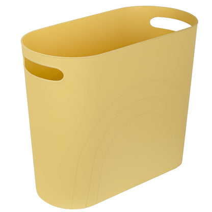 Small Trash Can, 3.5 Gallon Slim Garbage Can Plastic Waste Basket with Handles Container Bin for Narrow Spaces Bathroom, Bedroom, Kitchen, Office at Home, Black
