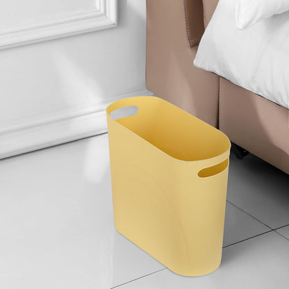 Small Trash Can, 3.5 Gallon Slim Garbage Can Plastic Waste Basket with Handles Container Bin for Narrow Spaces Bathroom, Bedroom, Kitchen, Office at Home, Black