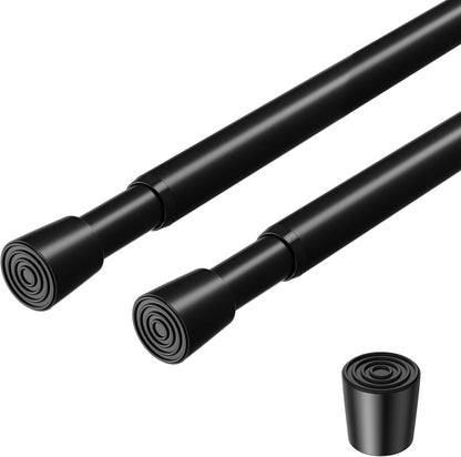 2 Pack Spring Loaded Tension Rod 17-41" Tension Curtain Rods tension