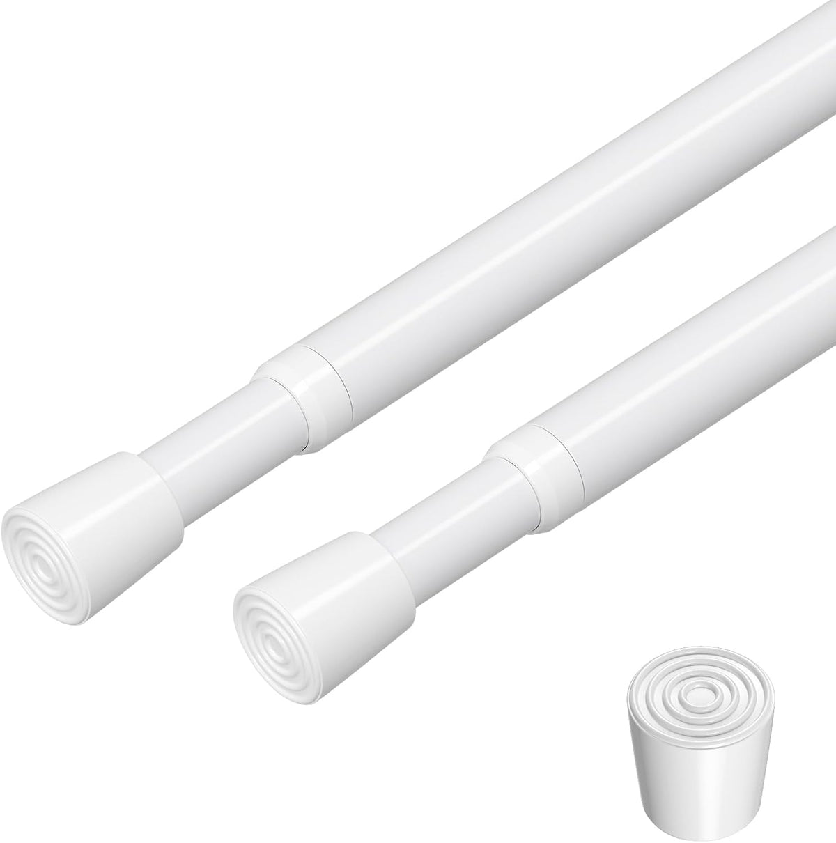 2 Pack Spring Loaded Tension Rod 17-41" Tension Curtain Rods tension