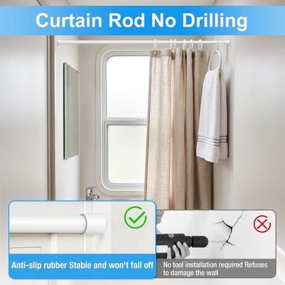 2 Pack Spring Loaded Tension Rod 17-41" Tension Curtain Rods tension