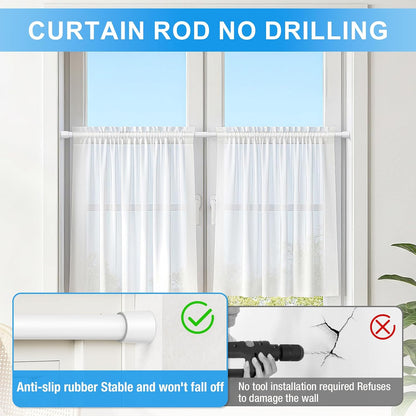 2 Pack Spring Loaded Tension Rod 17-41" Tension Curtain Rods tension