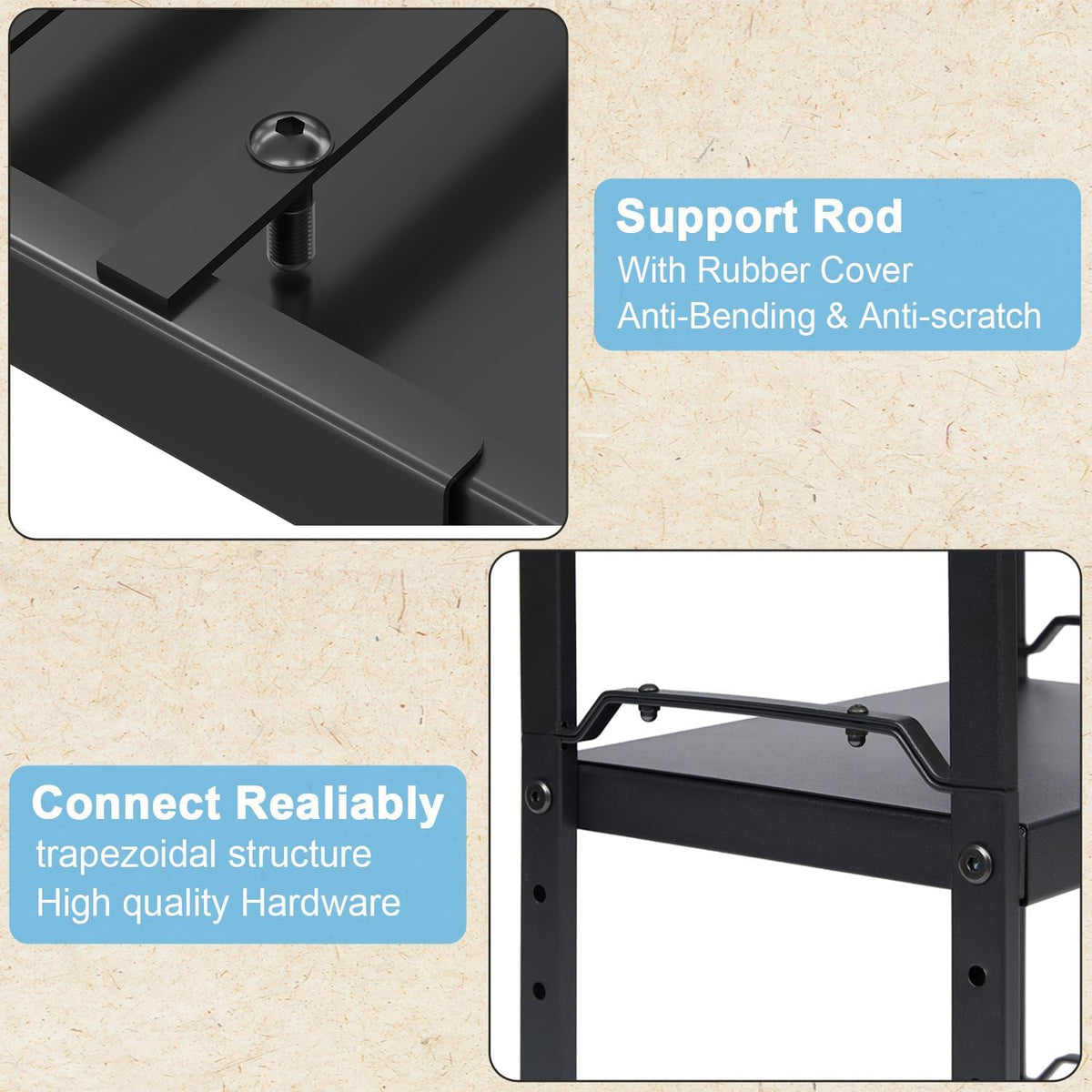 Set of 2 Expandable Kitchen Cabinet Shelves Organizers, Stackable Adjustable Small Storage Shelf Rack Stand For Pantry Cabinet Cupboard Kitchen Counter Organization, 22 lbs Capacity, Length:20.5"