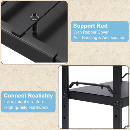 Set of 2 Expandable Kitchen Cabinet Shelves Organizers, Stackable Adjustable Small Storage Shelf Rack Stand For Pantry Cabinet Cupboard Kitchen Counter Organization, 22 lbs Capacity, Length:20.5"