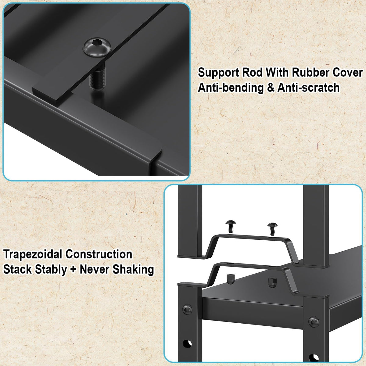 Set of 2 Expandable Kitchen Cabinet Shelves Organizers, Stackable Adjustable Small Storage Shelf Rack Stand For Pantry Cabinet Cupboard Kitchen Counter Organization, 22 lbs Capacity, Length:20.5"
