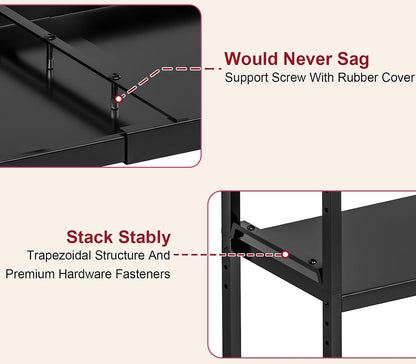 Set of 2 Expandable Kitchen Cabinet Shelves Organizers, Stackable Adjustable Small Storage Shelf Rack Stand For Pantry Cabinet Cupboard Kitchen Counter Organization, 22 lbs Capacity, Length:20.5"