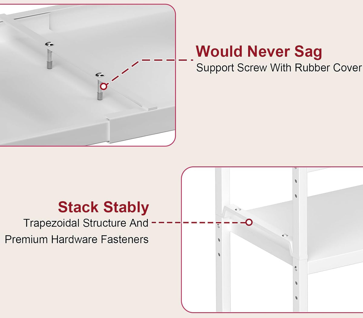 Set of 2 Expandable Kitchen Cabinet Shelves Organizers, Stackable Adjustable Small Storage Shelf Rack Stand For Pantry Cabinet Cupboard Kitchen Counter Organization, 22 lbs Capacity, Length:20.5"
