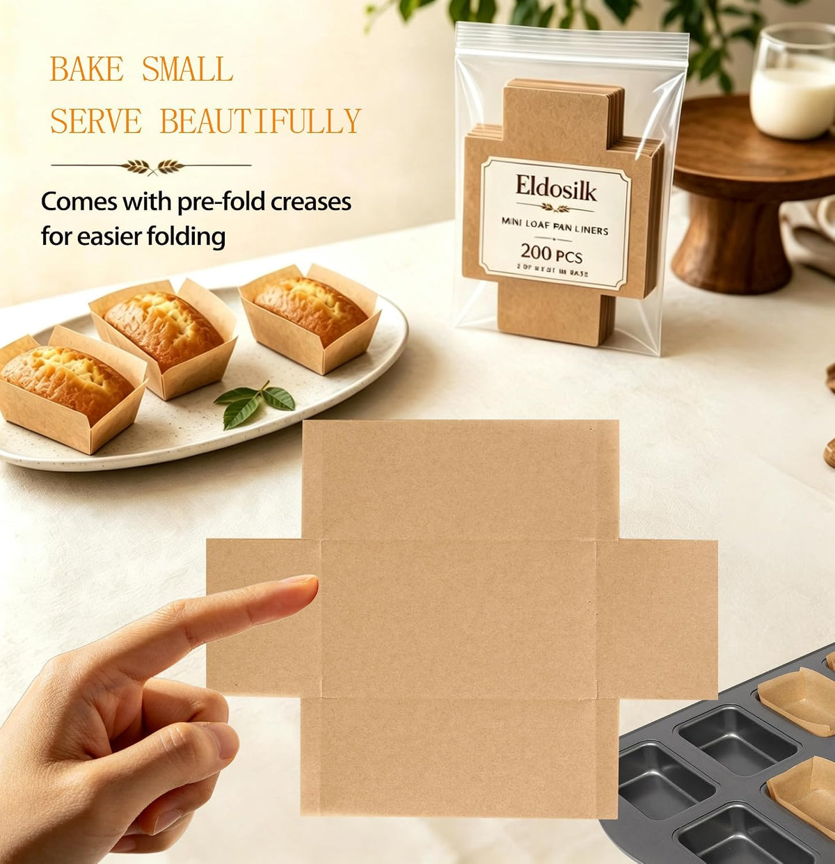 Unbleached Parchment Paper Loaf Pan Liner - Precut 9''x5'' Non-Stick, Fits 8.5''x4.5''/10''x5'' Loaf Pans, Heat-Resistant 430°F BPA-Free Food-Safe for Bread Baking