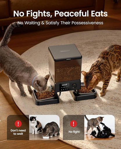 5G WiFi Automatic Cat Feeder for 2 Cats, App Control, 20 Cups/5L