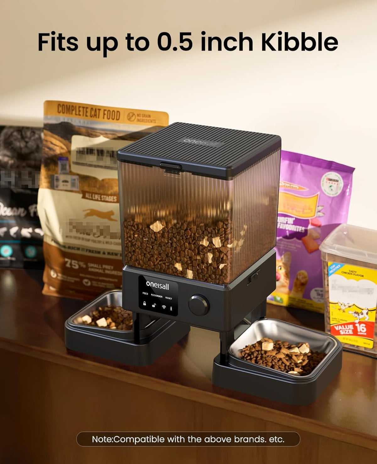 5G WiFi Automatic Cat Feeder for 2 Cats, App Control, 20 Cups/5L