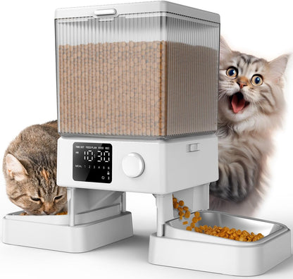 5G WiFi Automatic Cat Feeder for 2 Cats, App Control, 20 Cups/5L