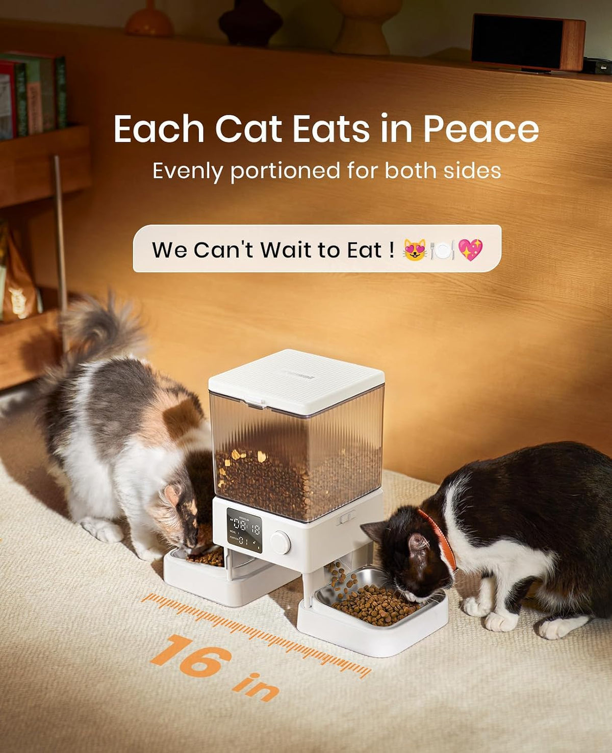 5G WiFi Automatic Cat Feeder for 2 Cats, App Control, 20 Cups/5L