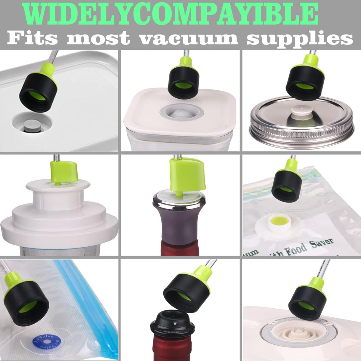 Accessory Hose Compatible with FoodSaver Vacuum Sealer，Suitable for all sealing zipper bags, wine plugs, jar seals, vacuum sealing agents (accessory hose compatible with foodsaver)
