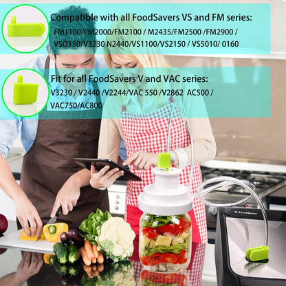 Accessory Hose Compatible with FoodSaver Vacuum Sealer，Suitable for all sealing zipper bags, wine plugs, jar seals, vacuum sealing agents (accessory hose compatible with foodsaver)