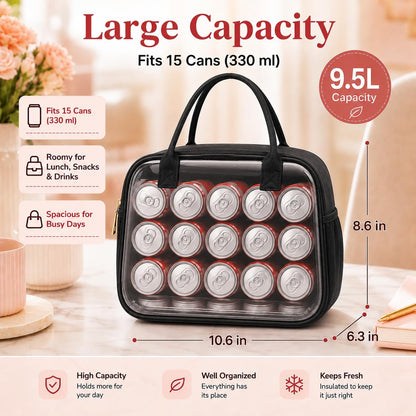 Lunch Box for Women Insulated Lunch Bag Lunchbox Cooler Thermal Leakproof Quilted Reusable Lunch Tote Bag for Work School Travel Picnic (Black) - Colors B