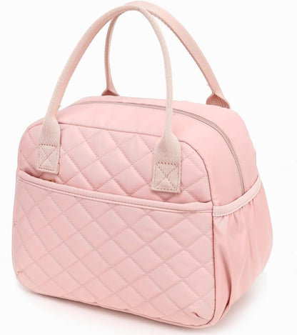 Lunch Box for Women Insulated Lunch Bag Lunchbox Cooler Thermal Leakproof Quilted Reusable Lunch Tote Bag for Work School Travel Picnic (Black) - Colors B