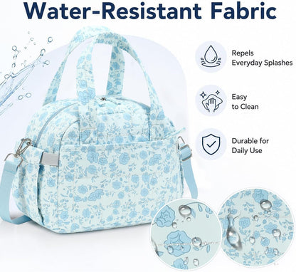 Lunch Box for Women Insulated Lunch Bag Lunchbox Cooler Thermal Leakproof Quilted Reusable Lunch Tote Bag for Work School Travel Picnic (Black) - Colors B