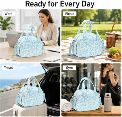 Lunch Box for Women Insulated Lunch Bag Lunchbox Cooler Thermal Leakproof Quilted Reusable Lunch Tote Bag for Work School Travel Picnic (Black) - Colors B