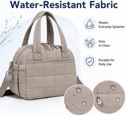 Lunch Box for Women Insulated Lunch Bag Lunchbox Cooler Thermal Leakproof Quilted Reusable Lunch Tote Bag for Work School Travel Picnic (Black) - Colors B
