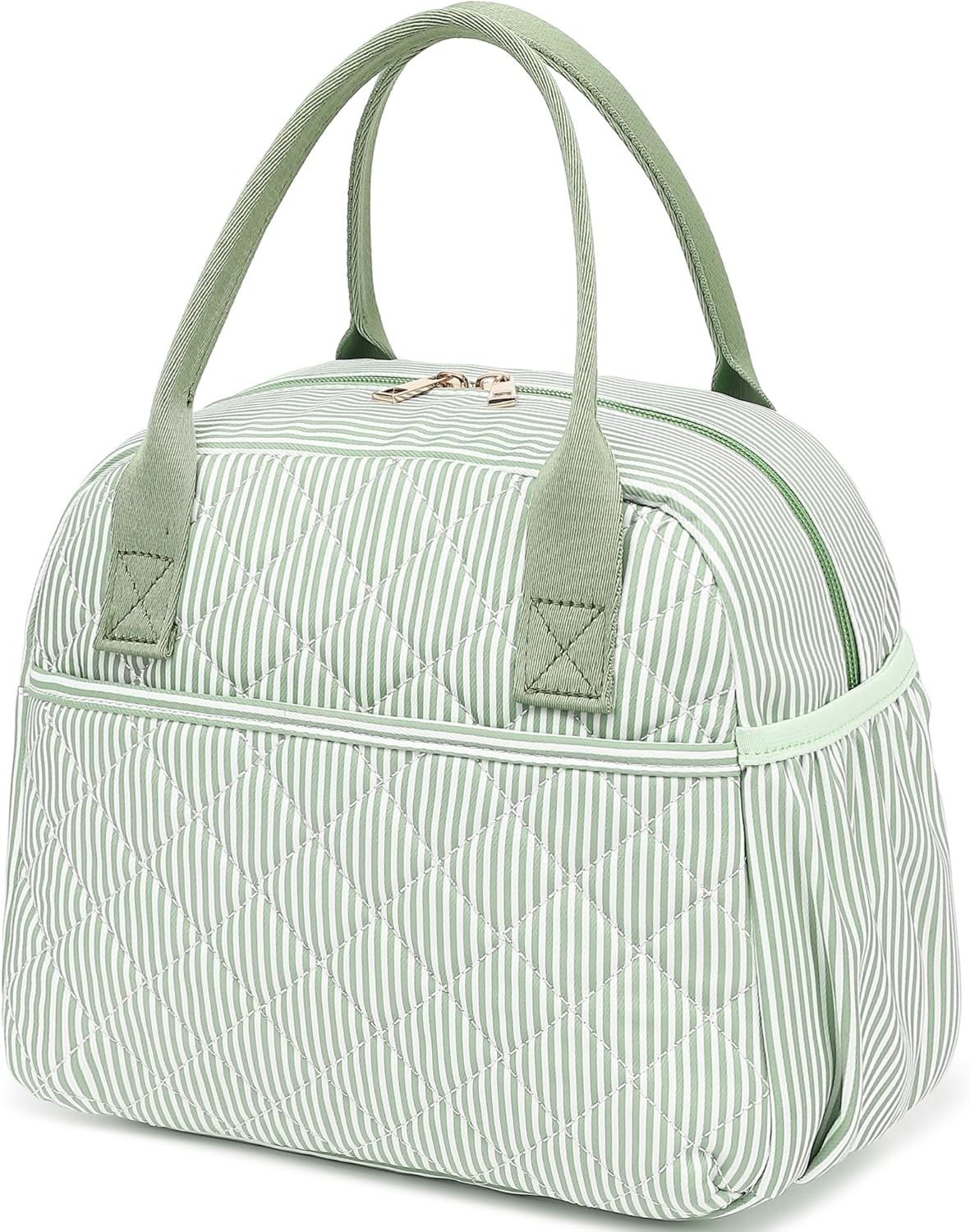 Lunch Box for Women Insulated Lunch Bag Lunchbox Cooler Thermal Leakproof Quilted Reusable Lunch Tote Bag for Work School Travel Picnic (Black) - Colors B