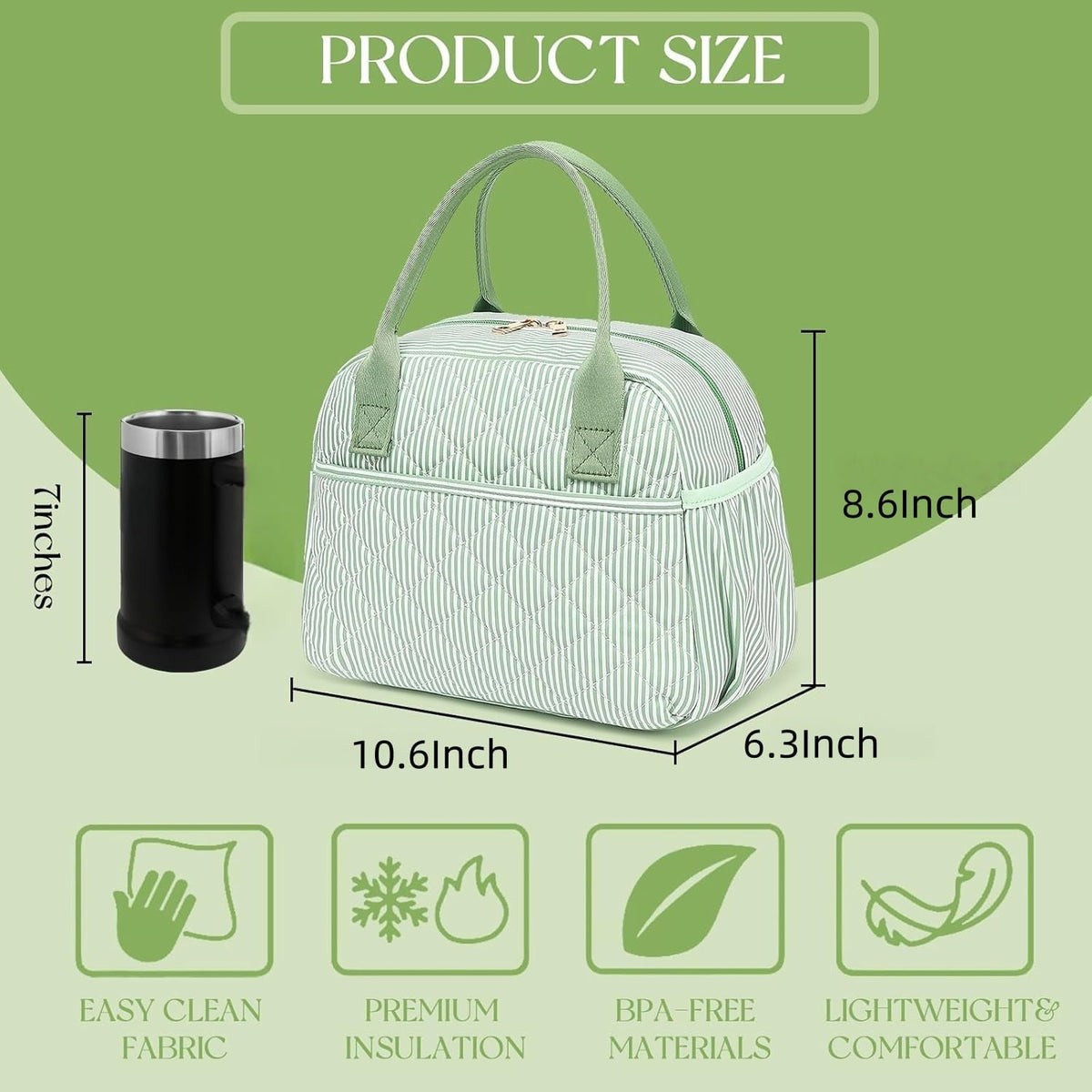 Lunch Box for Women Insulated Lunch Bag Lunchbox Cooler Thermal Leakproof Quilted Reusable Lunch Tote Bag for Work School Travel Picnic (Black) - Colors B
