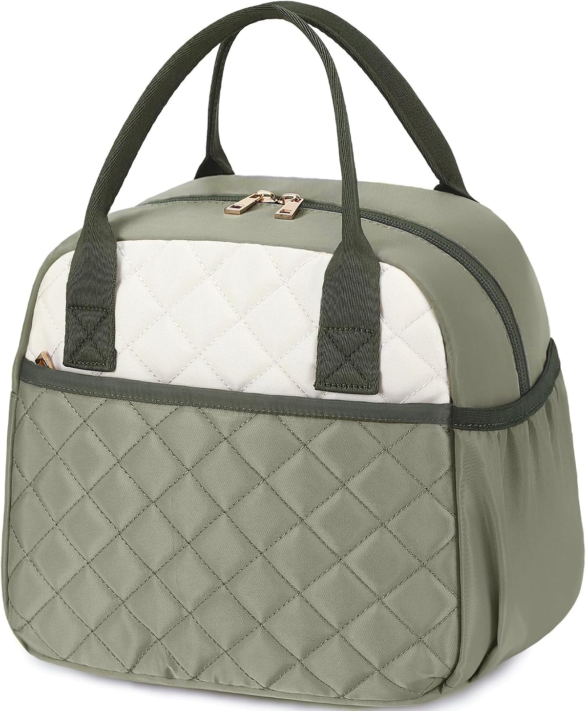 Lunch Box for Women Insulated Lunch Bag Lunchbox Cooler Thermal Leakproof Quilted Reusable Lunch Tote Bag for Work School Travel Picnic (Black) - Colors B