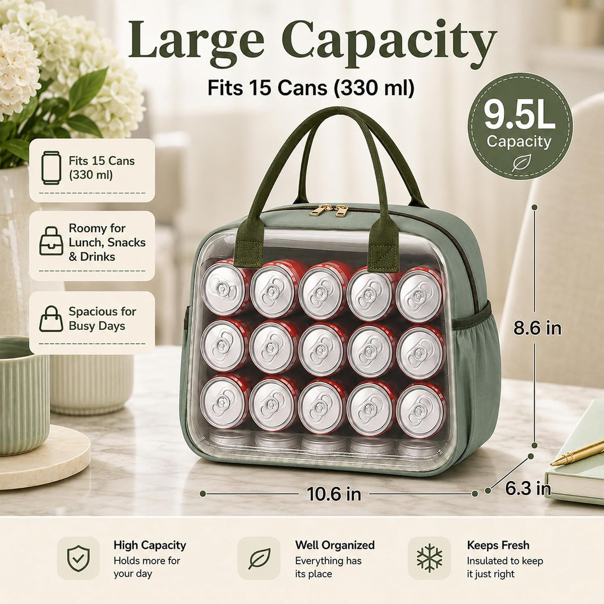 Lunch Box for Women Insulated Lunch Bag Lunchbox Cooler Thermal Leakproof Quilted Reusable Lunch Tote Bag for Work School Travel Picnic (Black) - Colors B