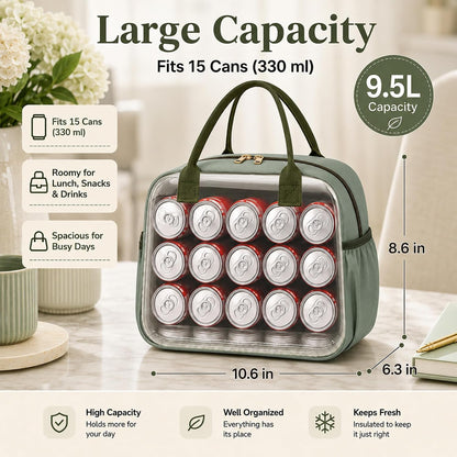 Lunch Box for Women Insulated Lunch Bag Lunchbox Cooler Thermal Leakproof Quilted Reusable Lunch Tote Bag for Work School Travel Picnic (Black) - Colors B