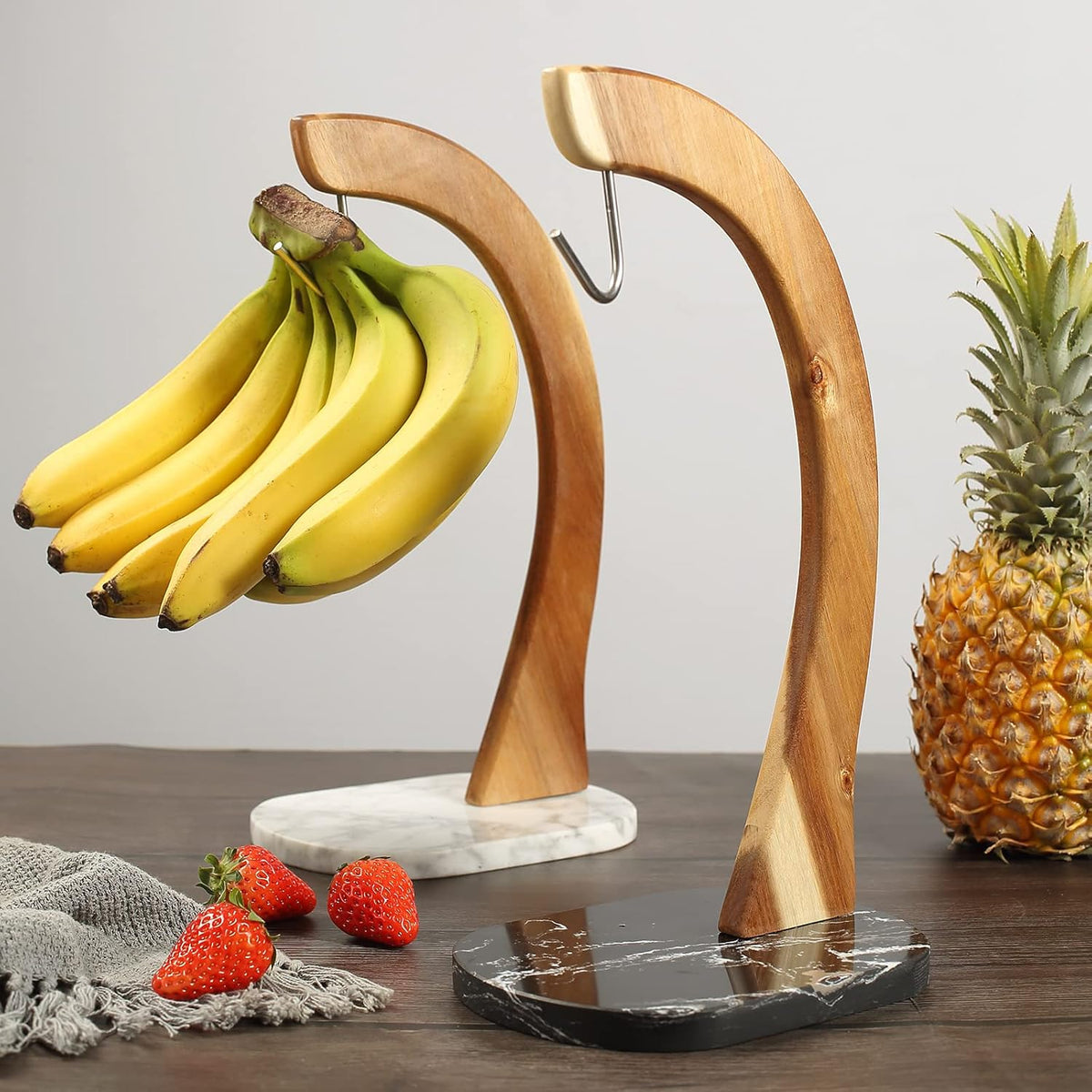 Banana Hanger - Modern Banana Holder Tree Stand with Non-Slip Marble Base