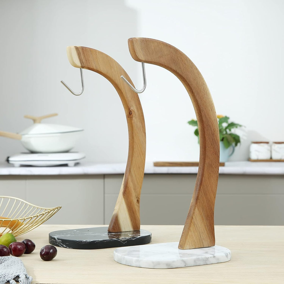 Banana Hanger - Modern Banana Holder Tree Stand with Non-Slip Marble Base