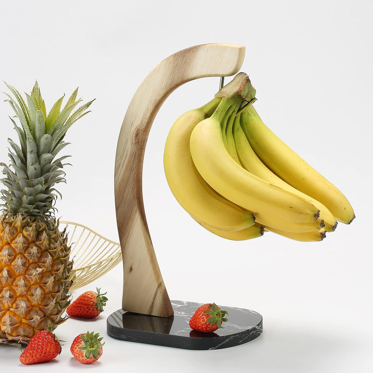 Banana Hanger - Modern Banana Holder Tree Stand with Non-Slip Marble Base