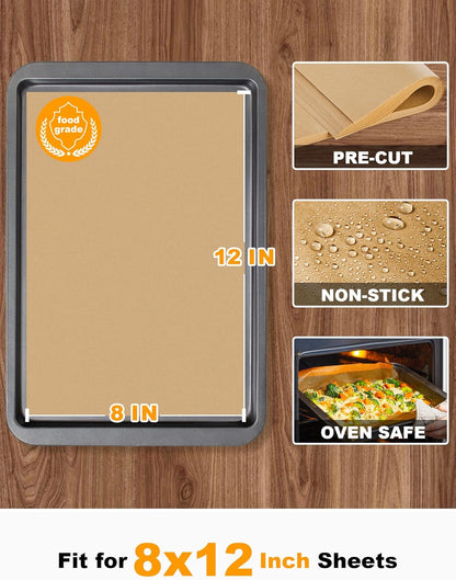 200 Pcs Parchment Paper Baking Sheets, 12x16 Inches, Non-Stick