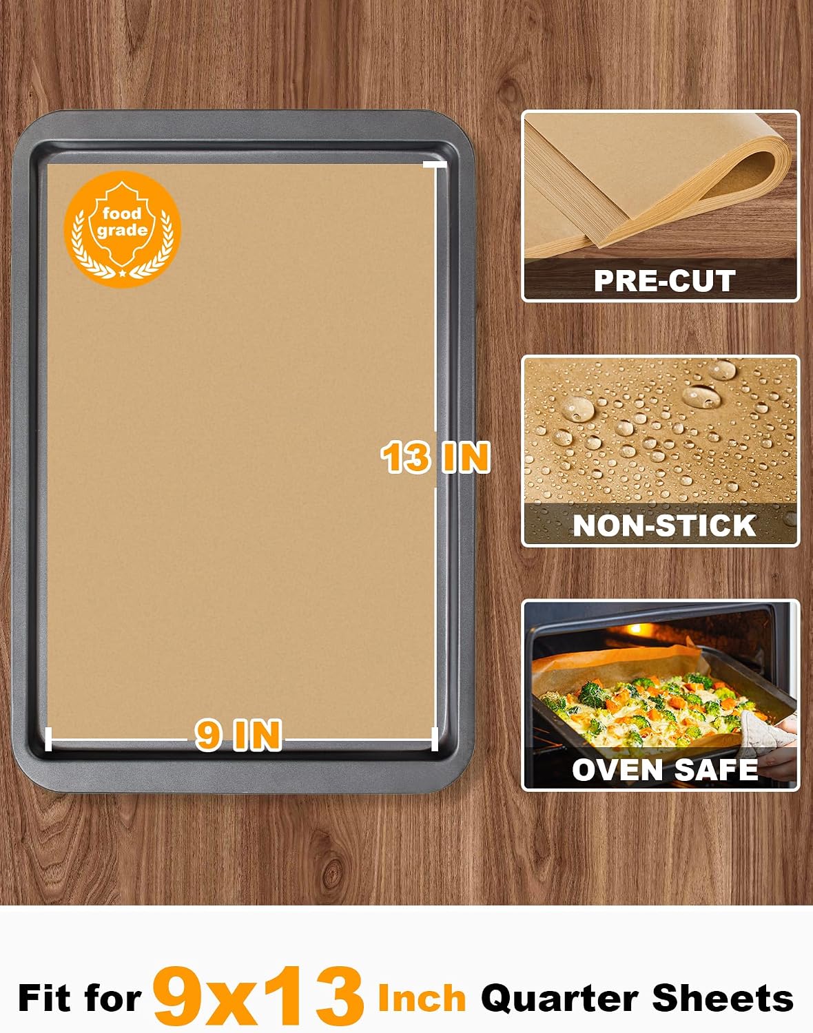200 Pcs Parchment Paper Baking Sheets, 12x16 Inches, Non-Stick