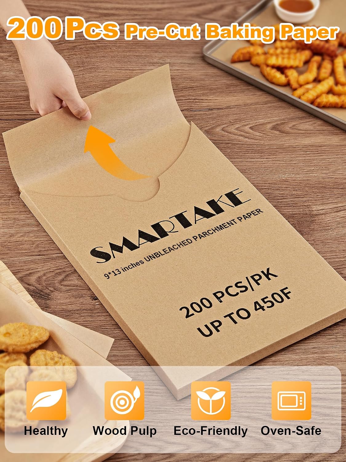 200 Pcs Parchment Paper Baking Sheets, 12x16 Inches, Non-Stick