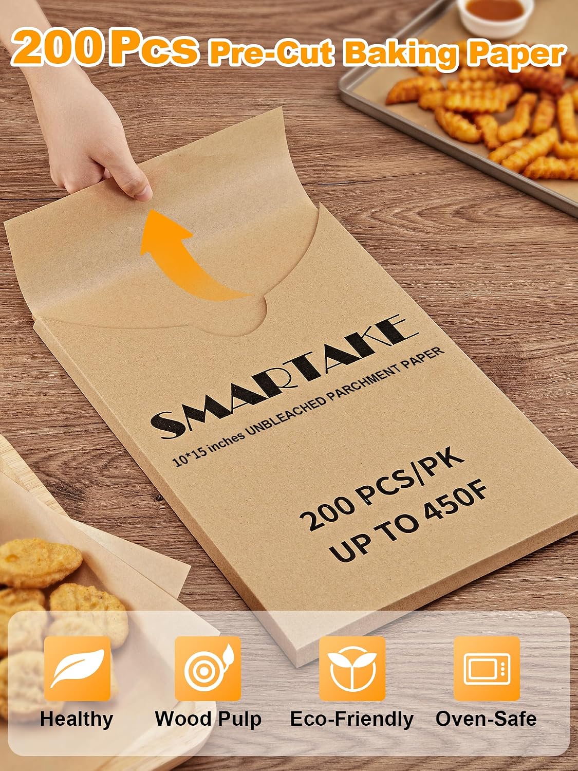 200 Pcs Parchment Paper Baking Sheets, 12x16 Inches, Non-Stick