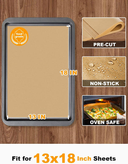 200 Pcs Parchment Paper Baking Sheets, 12x16 Inches, Non-Stick