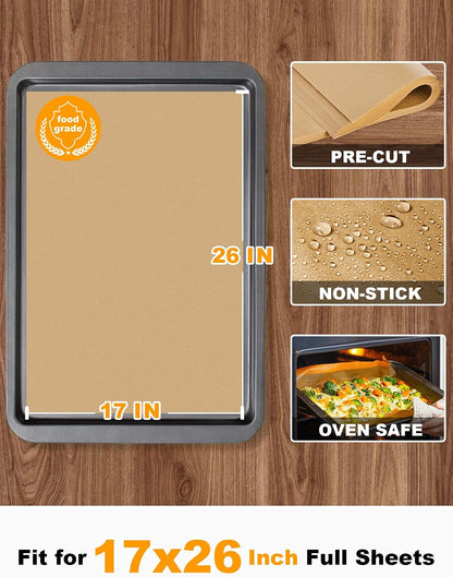 200 Pcs Parchment Paper Baking Sheets, 12x16 Inches, Non-Stick