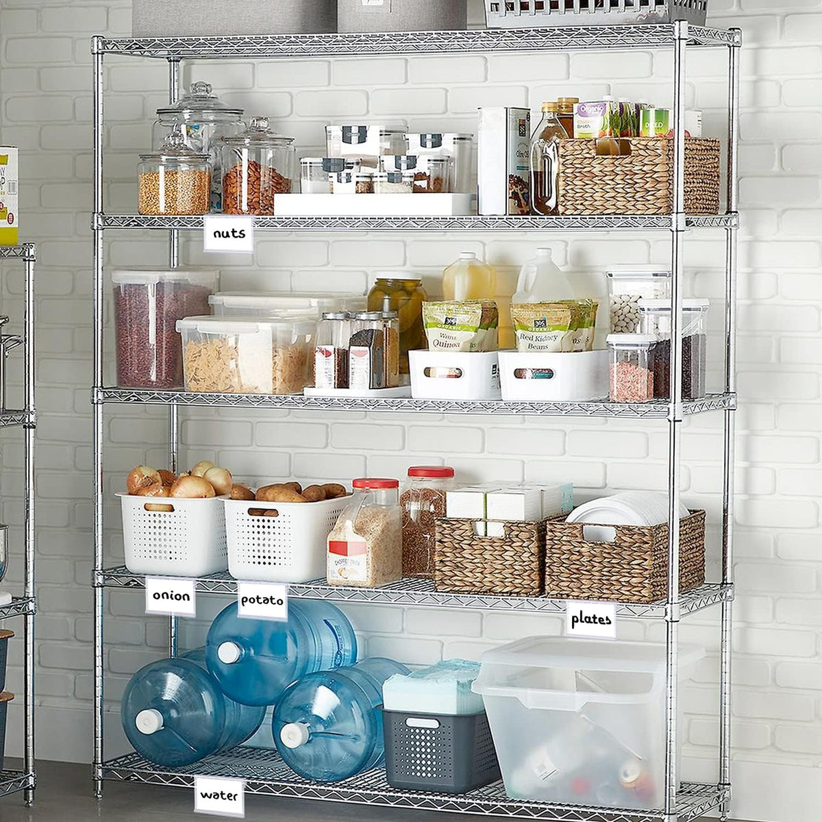 50 Pack Reusable Plastic Wire Shelf Label Holder, for Pantry Retail Merchandise Shopping Mall Store Shop Supermarket UPC Price Card Sign and Ticket Display Holder, Clip-On Design. 6cm X 4cm