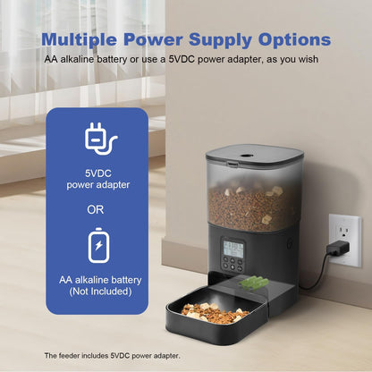 Automatic Cat Feeder, 4L Cat Food Dispenser with 10s Voice Recorder, Pet Feeder up to 8 Meals per Day, Timed Dog Feeder with Dry Food Sealed Ring