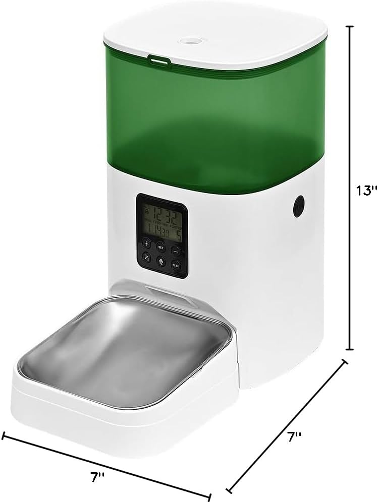 Automatic Cat Feeder, 4L Cat Food Dispenser with 10s Voice Recorder, Pet Feeder up to 8 Meals per Day, Timed Dog Feeder with Dry Food Sealed Ring