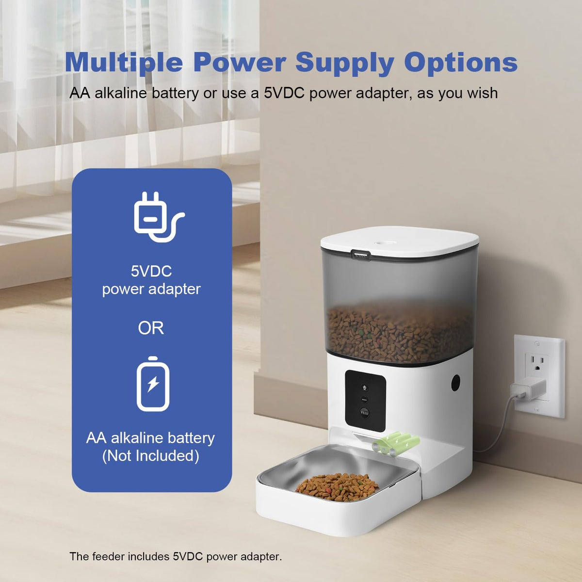 Automatic Cat Feeder, 4L Cat Food Dispenser with 10s Voice Recorder, Pet Feeder up to 8 Meals per Day, Timed Dog Feeder with Dry Food Sealed Ring