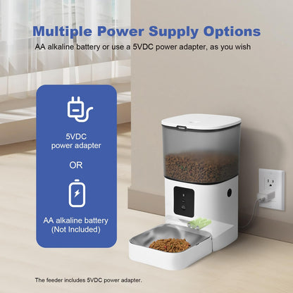 Automatic Cat Feeder, 4L Cat Food Dispenser with 10s Voice Recorder, Pet Feeder up to 8 Meals per Day, Timed Dog Feeder with Dry Food Sealed Ring