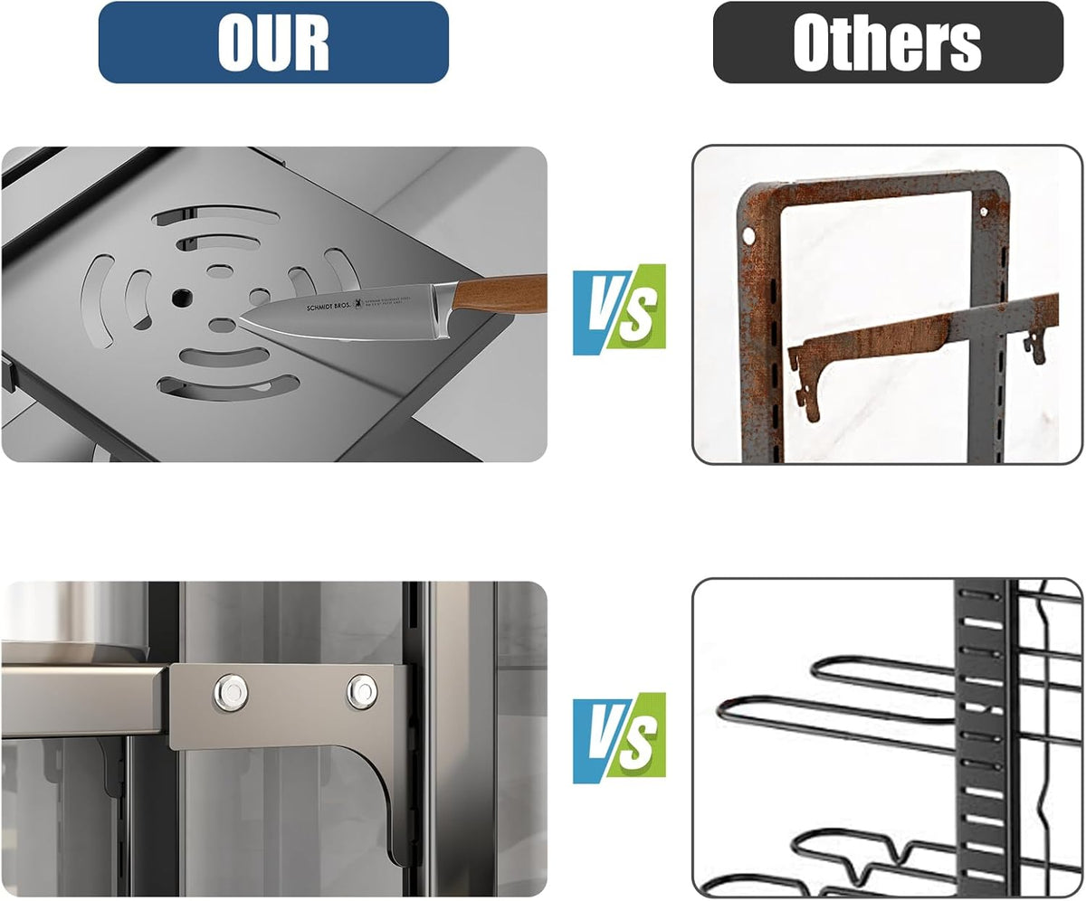 Pot Rack Organizers： 7-Tier Adjustable Heavy Duty Pan Organizer Rack for Cabinet ，Multiple Use Modes，Pot Rack & Pan Rack for Kitchen Counter and Cabinet