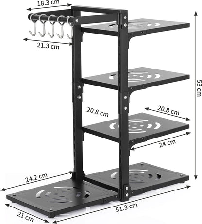 Pot Rack Organizers： 7-Tier Adjustable Heavy Duty Pan Organizer Rack for Cabinet ，Multiple Use Modes，Pot Rack & Pan Rack for Kitchen Counter and Cabinet