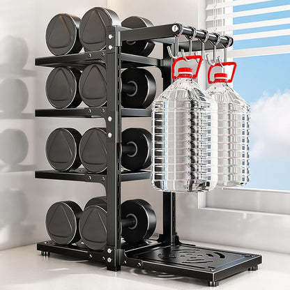 Pot Rack Organizers： 7-Tier Adjustable Heavy Duty Pan Organizer Rack for Cabinet ，Multiple Use Modes，Pot Rack & Pan Rack for Kitchen Counter and Cabinet