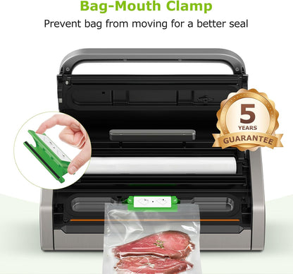 Vacuum Sealer with Easy Handle Design,1 Bag Roll & 10 Bags
