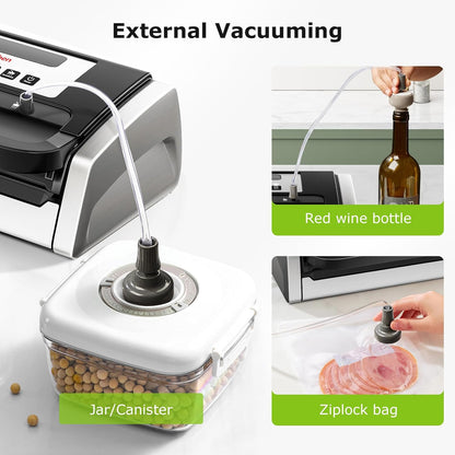 Vacuum Sealer with Easy Handle Design,1 Bag Roll & 10 Bags