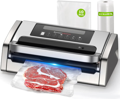 Vacuum Sealer with Easy Handle Design,1 Bag Roll & 10 Bags
